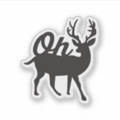 Sticker Oh Deer Retro Classic Vibe  (Devant)