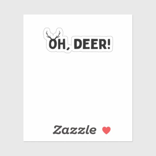 Sticker Oh Deer Simple Aesthetic (Feuille)