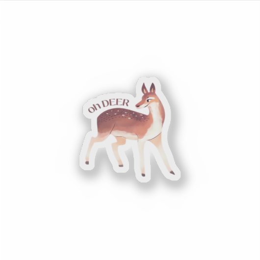 Sticker Oh Deer Whimsical Creative Design  (Devant)