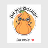 Sticker Oh My Gourd Funny Veggie Pun (Feuille)
