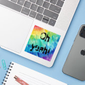Sticker Oh oui arc-en-ciel (Ordinateur portable avec iPhone)
