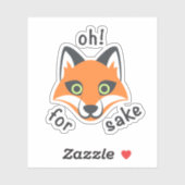 Sticker Oh! Pour Fox Sake phrase dessin animé Emoji (Feuille)