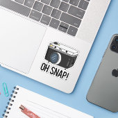 Sticker Oh Snap Funny Caméra Pun (Ordinateur portable avec iPhone)