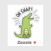 Sticker Oh Snap Funny Snapping Crocodile Pun (Feuille)