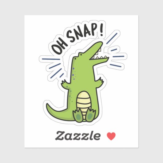 Sticker Oh Snap Funny Snapping Crocodile Pun (Feuille)