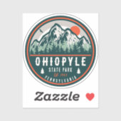 Sticker Ohiopyle State Park Penn Retro Sunset Badge (Feuille)