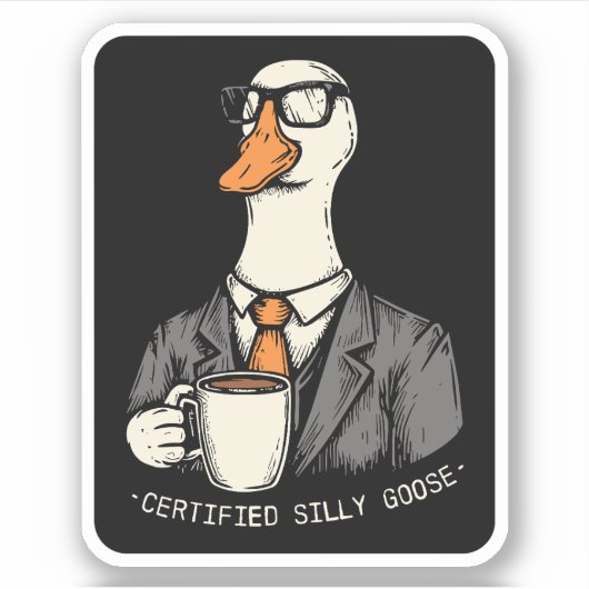 Sticker Oie bête certifiée (Devant)