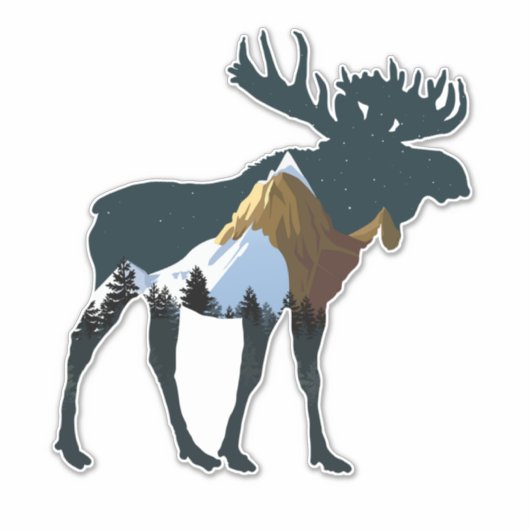 Sticker Oie de la forêt nocturne (Devant)