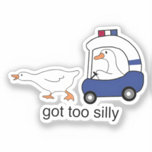 Sticker Oie de police drôle humour trop bête