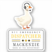 Sticker Oie de répartiteur 911 personnalisée avec casque (Devant)