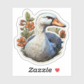 Sticker Oie & Fleurs (Feuille)