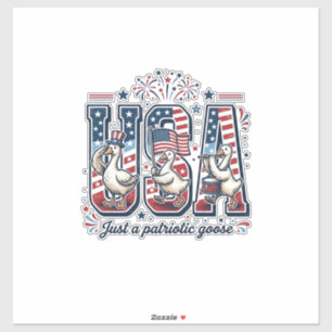 Sticker Oie Patriotique USA Vintage Quatrième Juillet Chem
