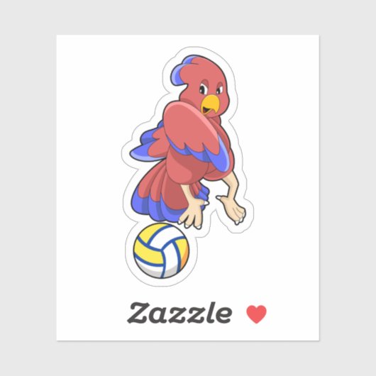 Sticker Oiseau aux sports de volley-ball (Feuille)