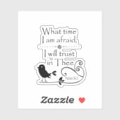 Sticker Oiseau avec Psaumes Bible Verse Écriture (Feuille)