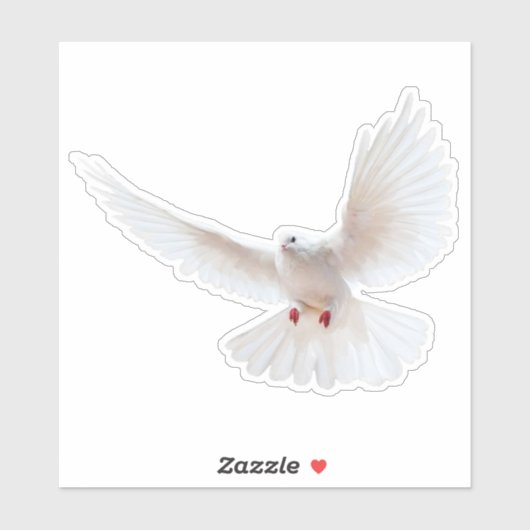Sticker Oiseau blanc (Feuille)