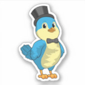 Sticker Oiseau comme marié au ruban (Devant)