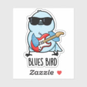 Sticker Oiseau de blues drôle Bluebird Pun (Feuille)