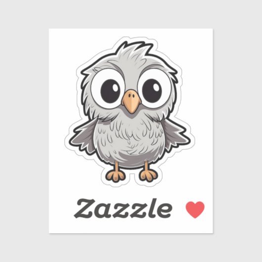 Sticker Oiseau de caricature (Feuille)