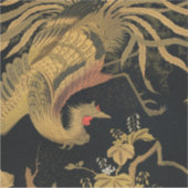 Sticker Oiseau de coq d'or Classique japonais Antique (Devant)