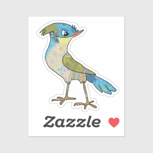 Sticker Oiseau de Crazy (Feuille)