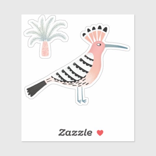 Sticker Oiseau de Hoopoe (Feuille)