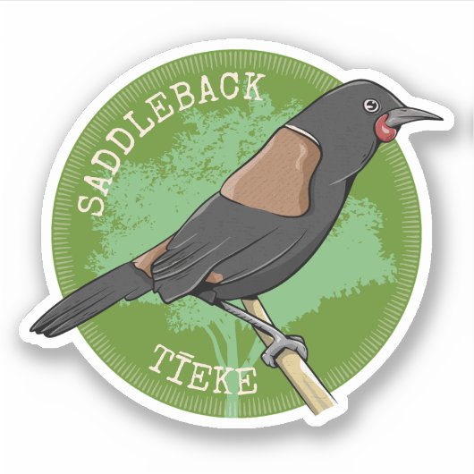 Sticker Oiseau de Saddleback Tieke (Devant)