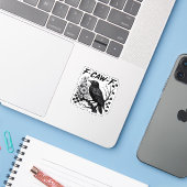 Sticker Oiseau d'Halloween F-Caw-F (Ordinateur portable avec iPhone)