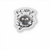 Sticker Oiseau F-Caw-F d'Halloween Cool Unique (Devant)