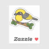 Sticker Oiseau forestier de Palila Hawaii (Feuille)
