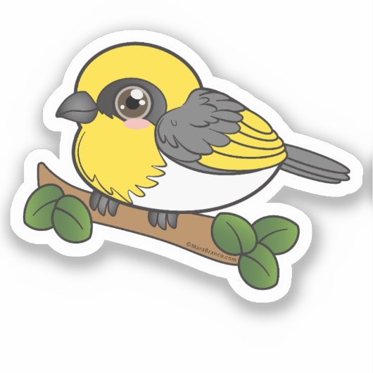 Sticker Oiseau forestier de Palila Hawaii (Recto)
