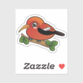Sticker Oiseau forestier Iiwi Hawaii (Feuille)