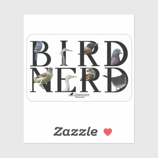 Sticker Oiseau Nerd - Diverses espèces (Feuille)
