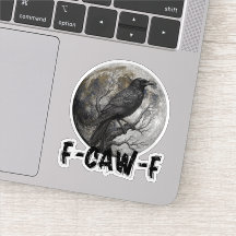Oiseau noir drôle F-Caw-F humour gothique adulte l