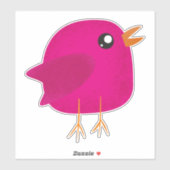 Sticker Oiseau rose (Feuille)