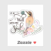 Sticker Oiseau rose (Feuille)