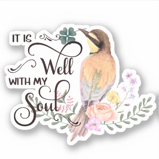 Sticker Oiseau rose (Devant)