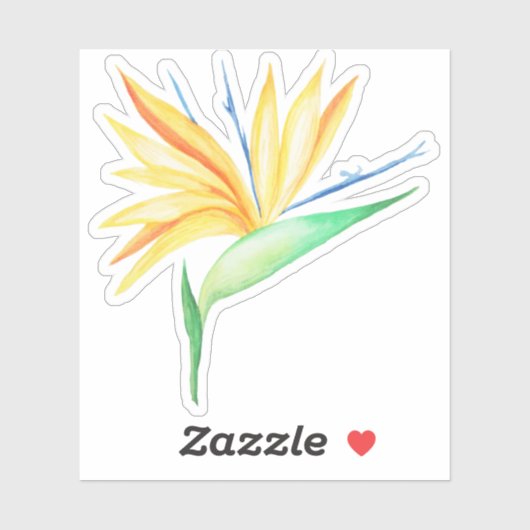 Sticker Oiseau tropical de vinyle de paradis (Feuille)