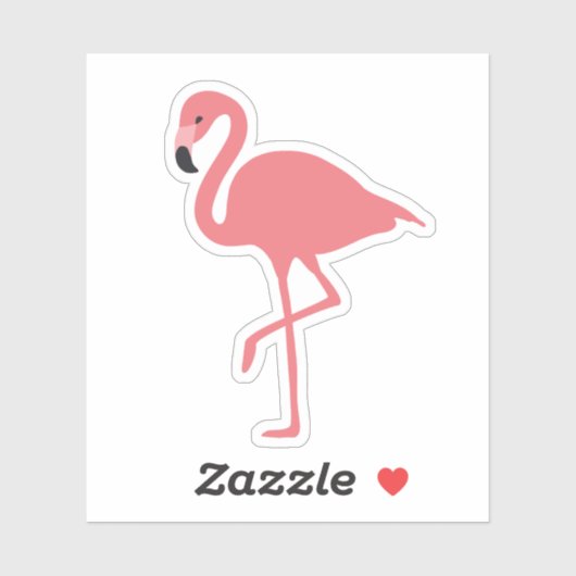 Sticker Oiseau tropical Flamant rose rose (Feuille)