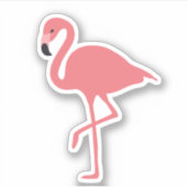 Sticker Oiseau tropical Flamant rose rose (Devant)