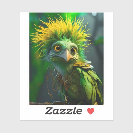 Sticker Oiseau vert (Feuille)