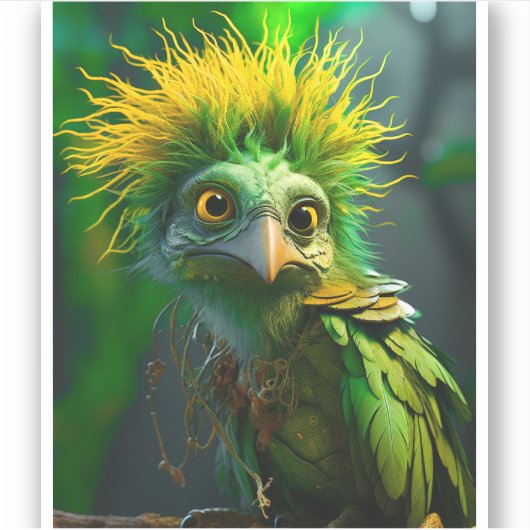 Sticker Oiseau vert (Devant)