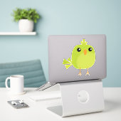Sticker Oiseau vert (Ordinateur portable sur le bureau)