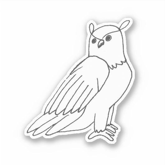 Sticker Oiseaux Bois Chouette (Devant)