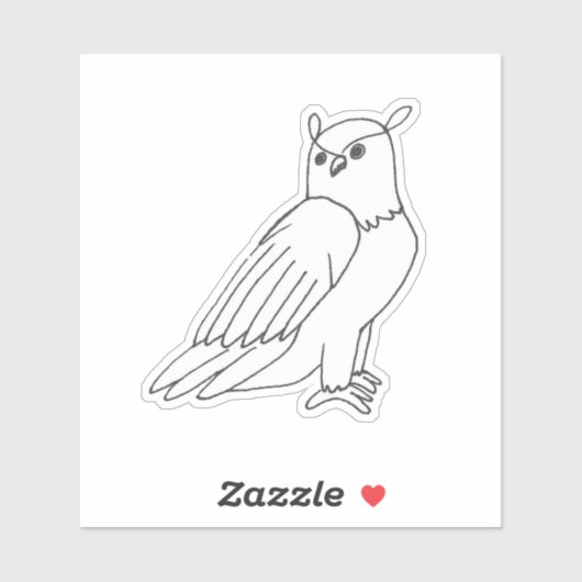 Sticker Oiseaux Bois Chouette (Feuille)