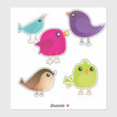 Sticker Oiseaux colorés (Feuille)
