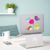 Sticker Oiseaux colorés (Ordinateur portable sur le bureau)