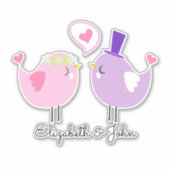 Sticker Oiseaux De Cartoon Adorables En Amour - Personnali (Devant)