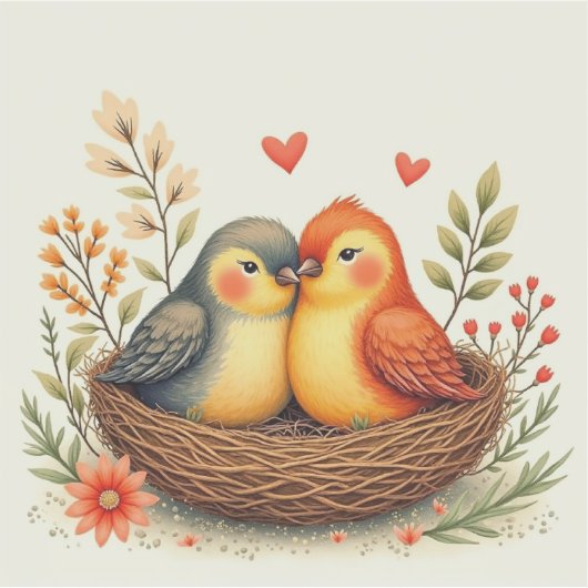 Sticker Oiseaux de l'amour (Devant)
