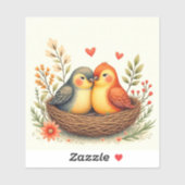 Sticker Oiseaux de l'amour (Feuille)