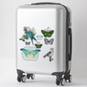 Sticker Oiseaux et papillons vintages (Sur valise)
